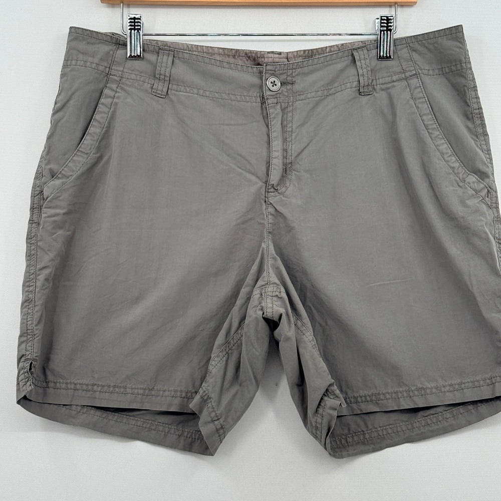 Columbia Cargo Shorts Women 12 Grey Khaki Cotton Gorpcore Hiking Outdoor Utility
